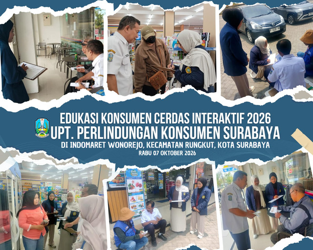 UPT. Perlindungan Konsumen Surabaya Melaksanakan Edukasi Konsumen Cerdas Interaktif Di Indomaret Wonorejo, Kecamatan Rungkut, kota Surabaya