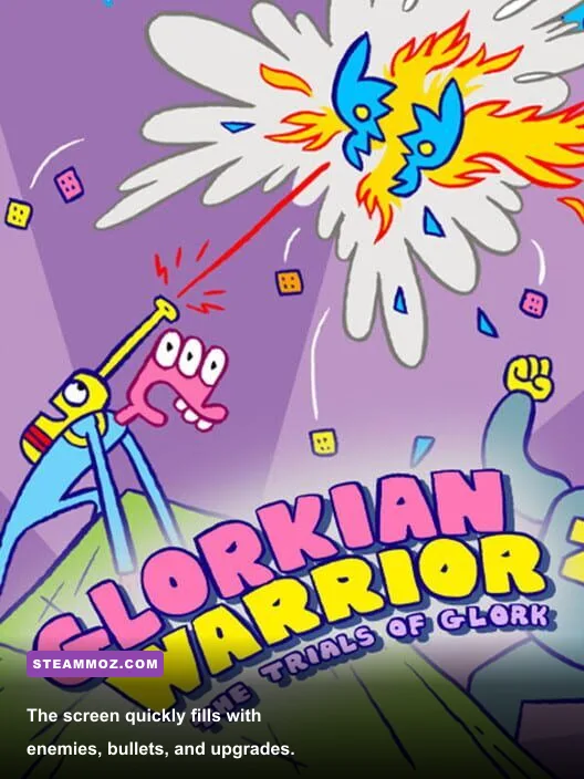 Glorkian Warrior The Trials of Glork enemy wave and projectile gameplay