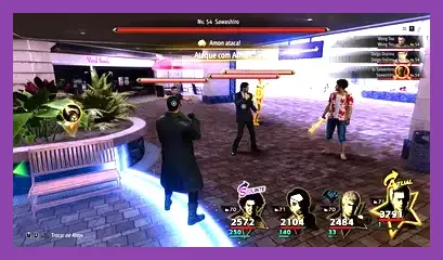 A party fighting a dungeon boss inside Hawaii Haunt in Like a Dragon Infinite Wealth