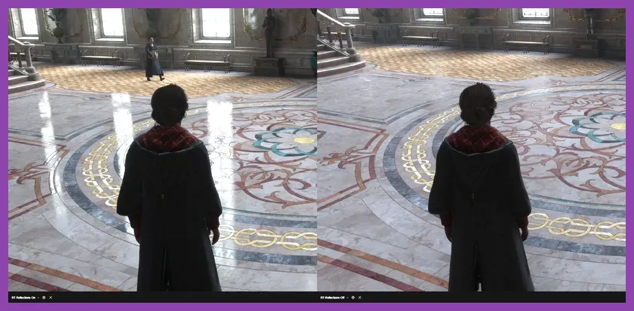 Hogwarts Legacy wizard combat with spell effects and lighting on PC