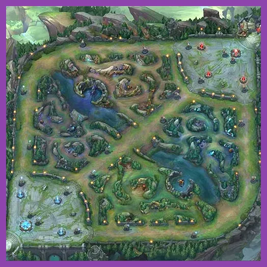 Summoners Rift map overview in League of Legends