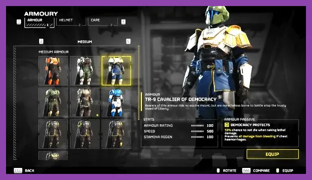 Helldivers 2 player wearing agile armor set for speed boost