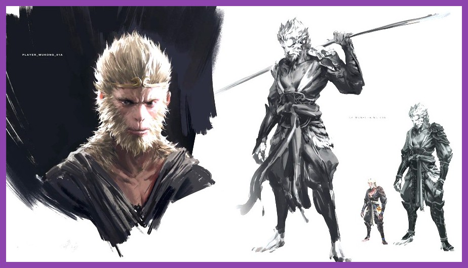 Detailed character model of the Monkey King protagonist