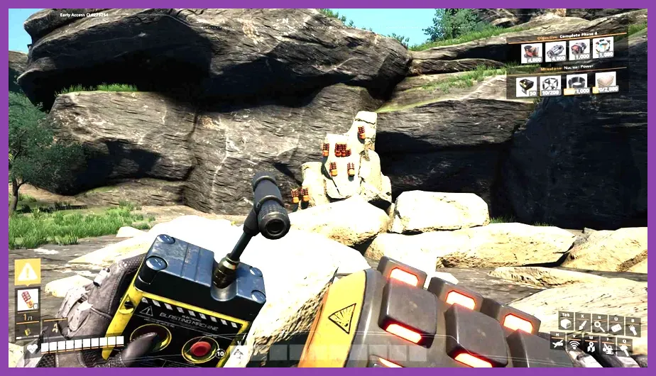 Using Nobelisks against large targets in Satisfactory