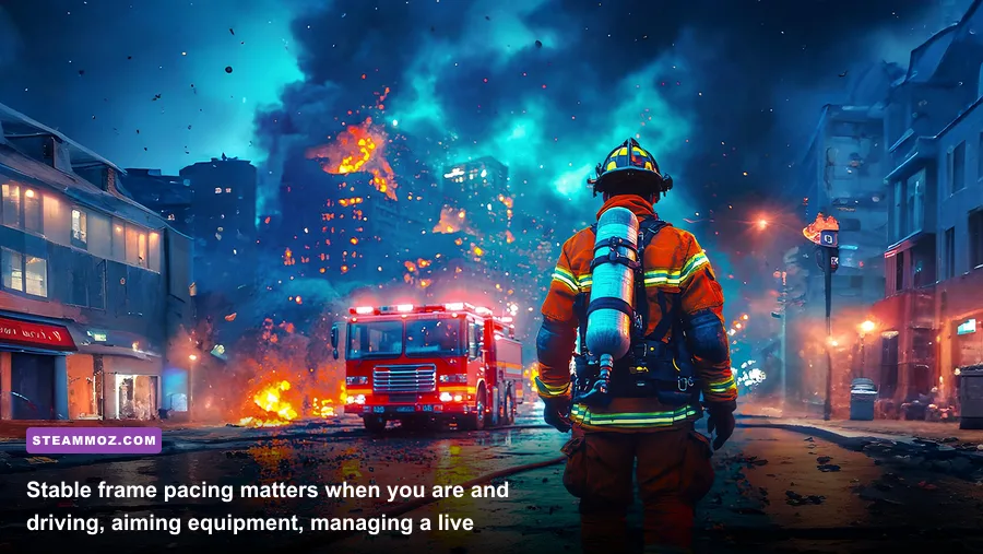 Firefighters 2014 firefighter tackling a blaze during a PC mission