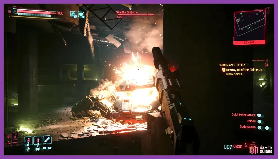 Cyberpunk 2077 Chimera boss battle in Phantom Liberty