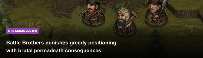 Mercenary company fighting bandits in Battle Brothers