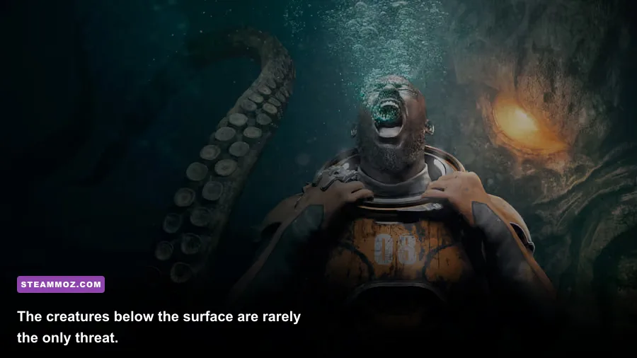 Lovecraftian creature from Cthulhu The Cosmic Abyss beneath the ocean
