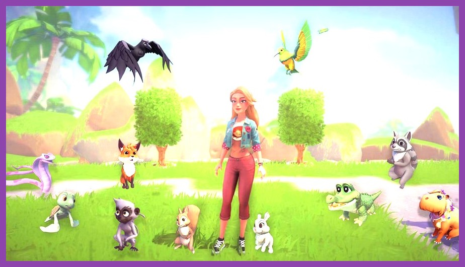 Player feeding a friendly squirrel a peanut in Disney Dreamlight Valley