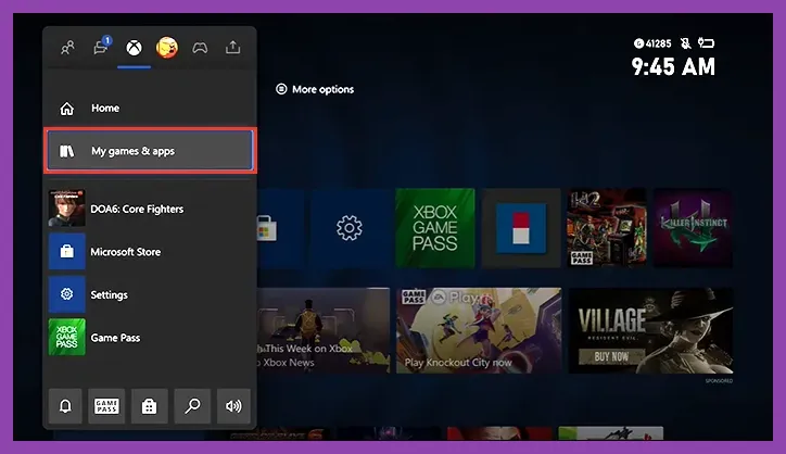 Xbox dashboard showing active Quick Resume titles