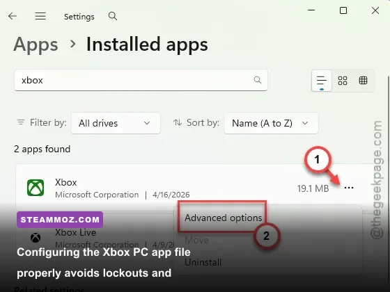 Configuration screen for custom install directories in the Windows Xbox app