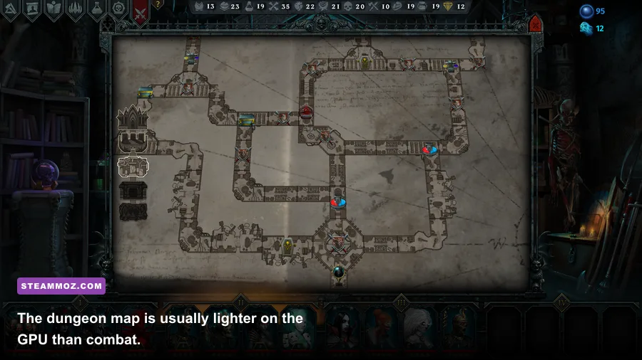 Iratus Lord of the Dead dungeon map and campaign interface