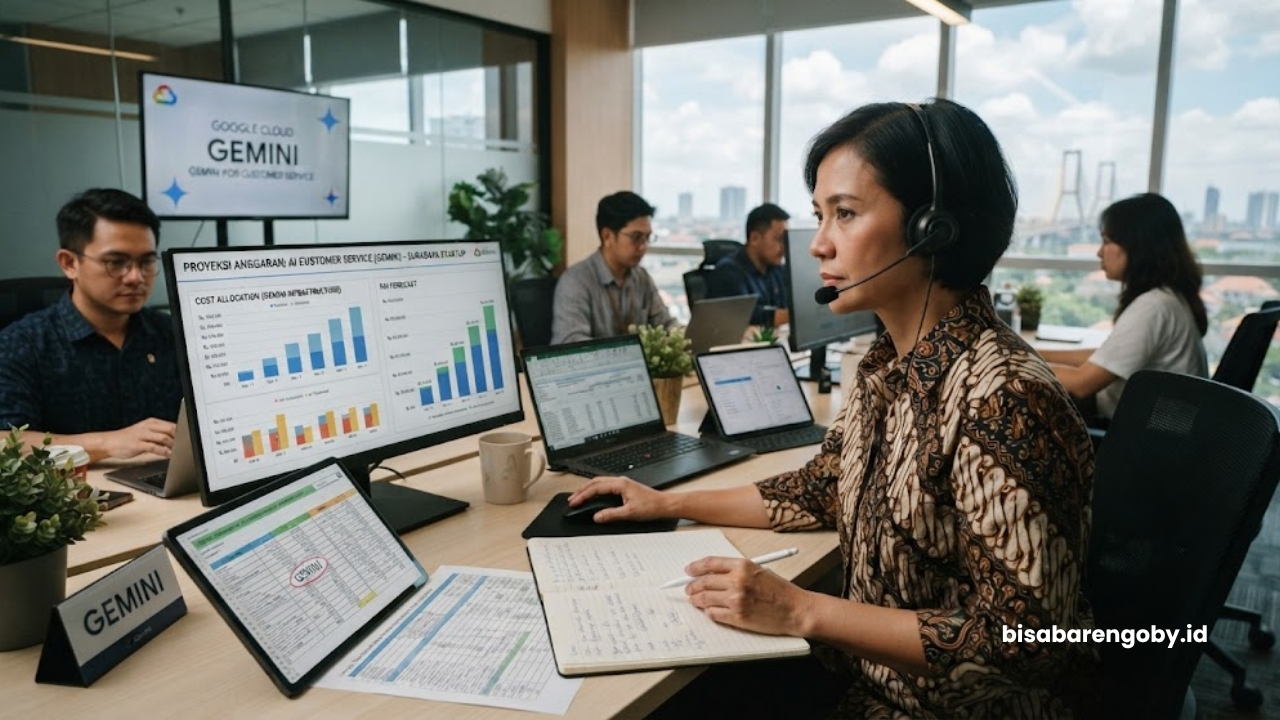 Chief Technology Officer memproyeksikan alokasi anggaran sebelum memutuskan beli AI Customer Service untuk startup di Surabaya berbasis Gemini