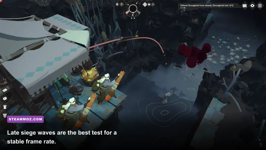 Cataclismo large monster wave attacking a player-built fortress