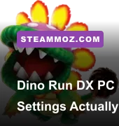 Dino Run DX dinosaur sprinting through a volcanic extinction event