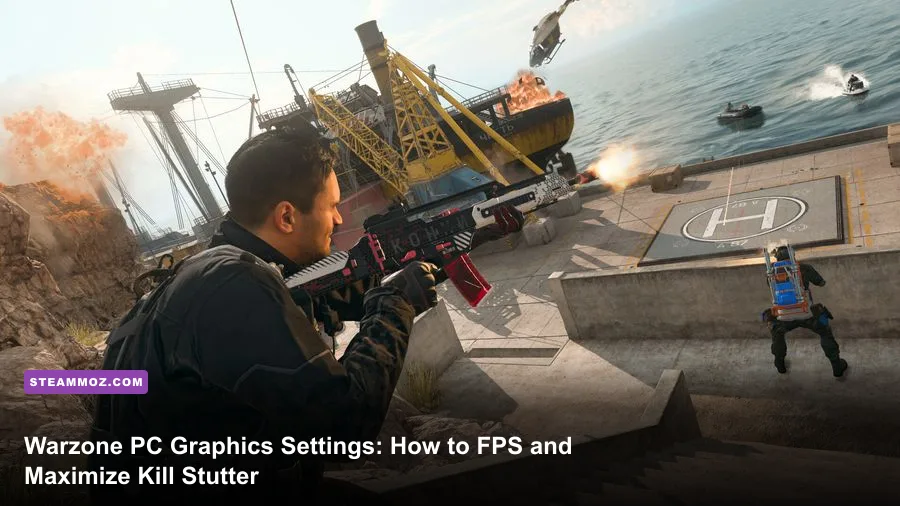 High frame rate gunfight in Call of Duty Warzone on PC