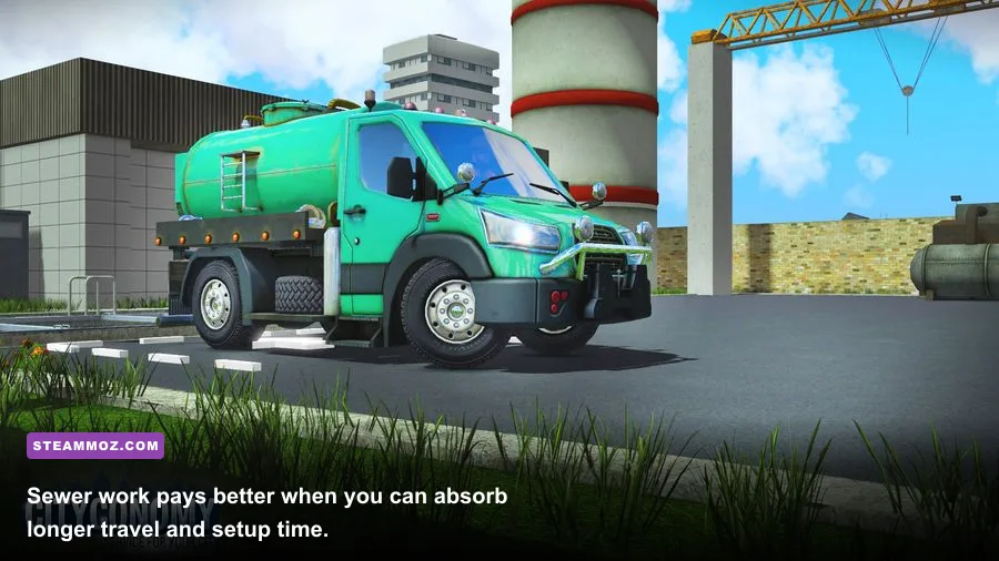 CITYCONOMY sewer service vehicle working near an urban maintenance site