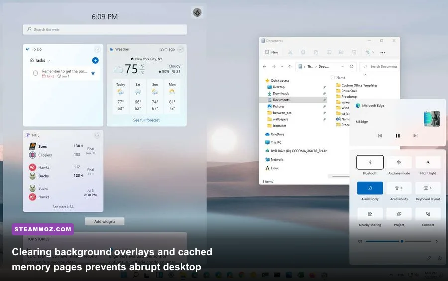 Windows Task Manager displaying application process memory leaks and CPU thread loads