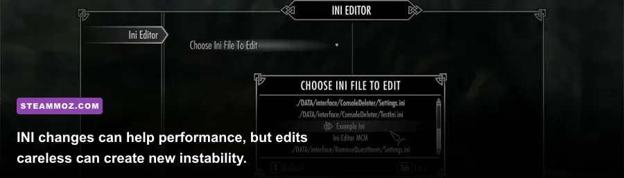 Skyrim Special Edition INI configuration files on Windows PC