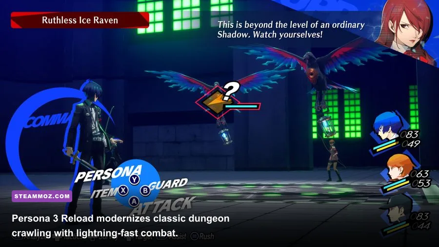Persona 3 Reload dynamic party combat and Theurgy attack