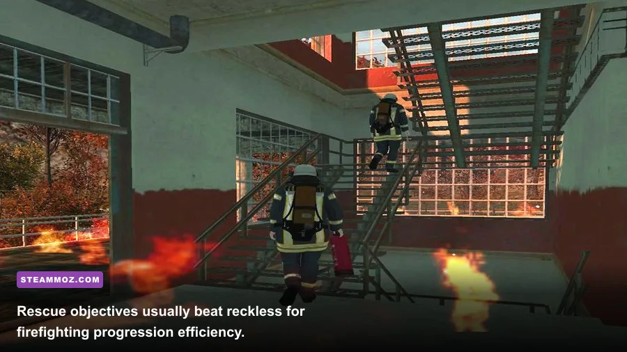 Firefighters 2014 rescue operation inside a burning building