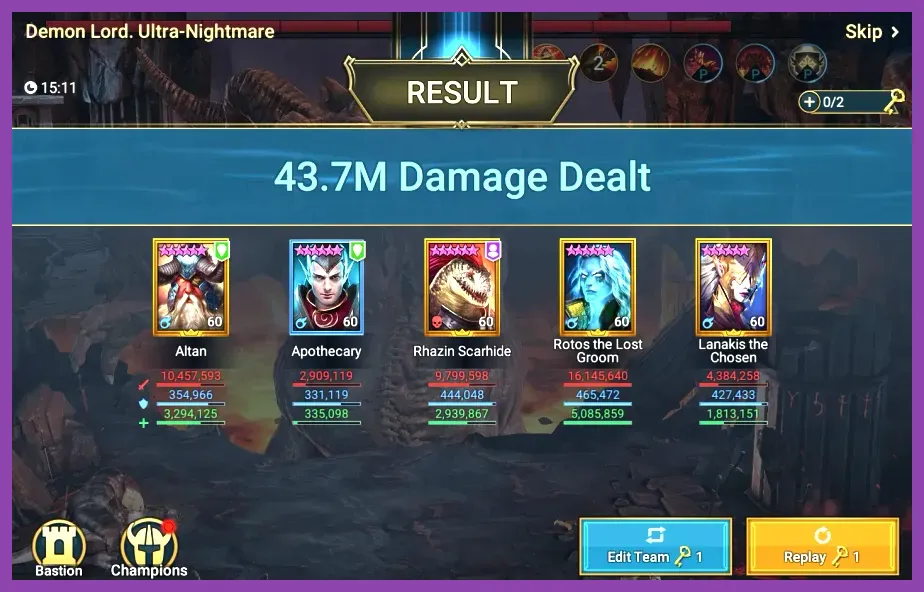 Apothecary using his healing and speed skills in Raid Shadow Legends