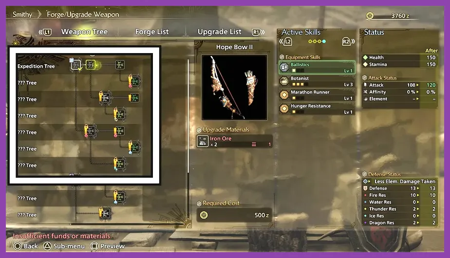 Monster Hunter Wilds weapon upgrade trees