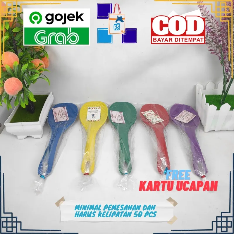 Souvenir Sovenir Centong Nasi Pernikahan Nikah Kemas Plastik Murah Free Kartu Ucapan - Gambar 2