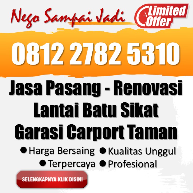 💎 WA 0812 2782 5310 - Rincian Pemasangan Lantai Batu Koral Sikat Carport Berpengalaman Serengan Surakarta
