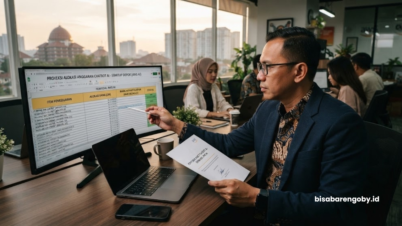 Chief Technology Officer (CTO) memproyeksikan alokasi anggaran saat mengevaluasi paket Chatbot AI untuk startup di Depok berbasis AWS AI