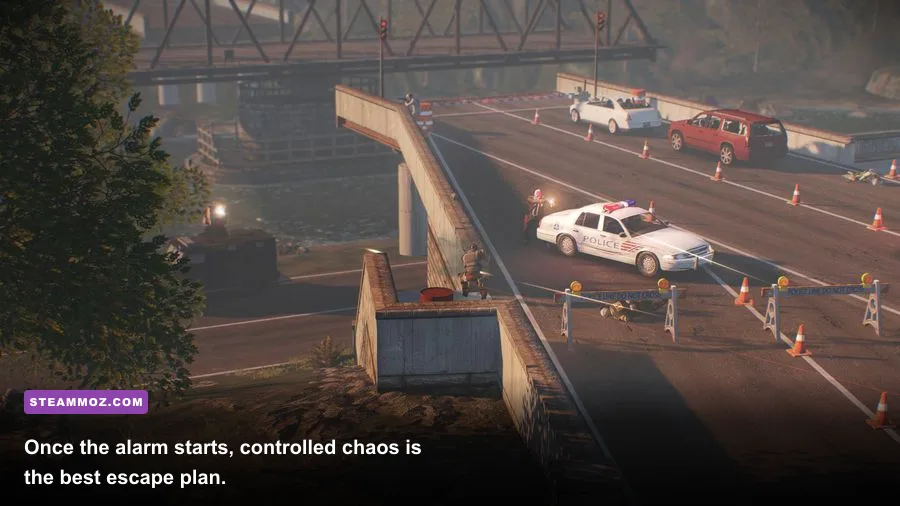 Goat Simulator PAYDAY police chase with explosions and escaping goats