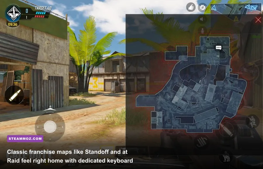 First-person action view across Standoff map in Call of Duty Mobile