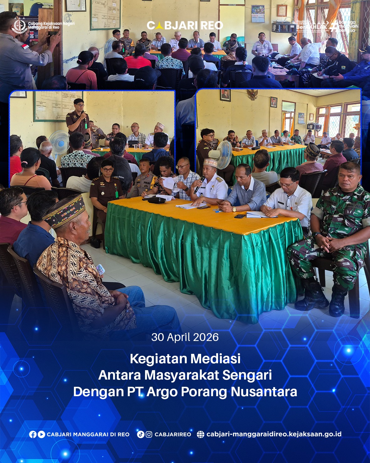 Kegiatan Mediasi Antara Masyarakat Sengari Dengan PT Argo Porang Nusantara