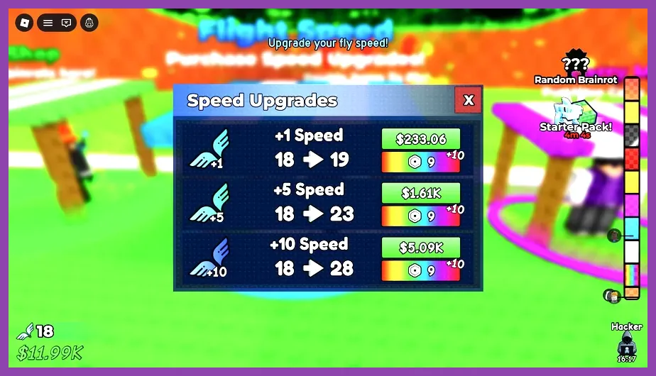 Upgrading speed attributes in a Roblox game shop