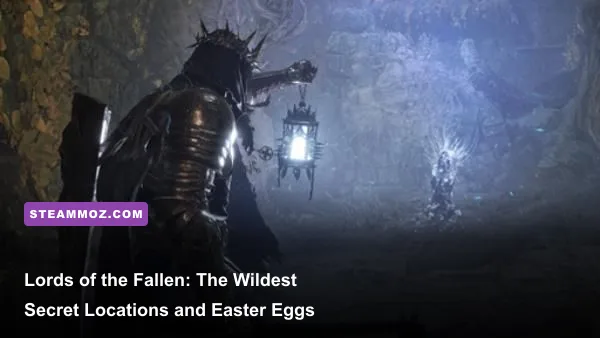 Player character holding the Umbral Lamp overlooking Mournstead in Lords of the Fallen