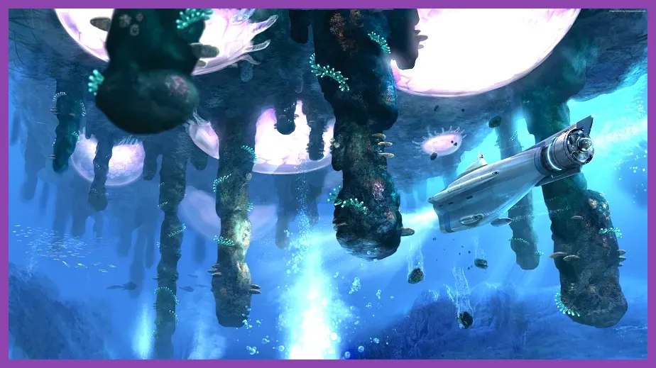 Bioluminescent deep sea biome in Subnautica 2