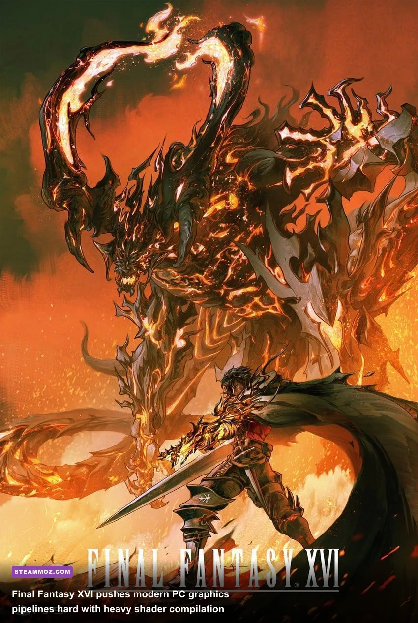 Clive Rosfield channeling Eikonic abilities during an intense encounter in Final Fantasy XVI PC