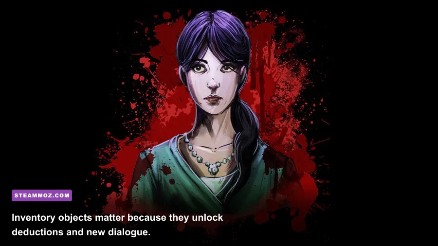 Cognition Game of the Year Edition evidence inventory and investigation items