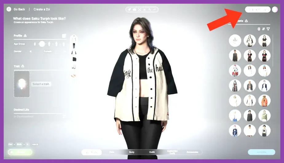 inZOI Canvas gallery displaying downloadable community-made Zoi characters