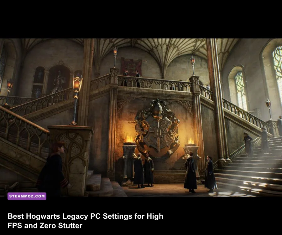 Hogwarts Legacy PC high graphics showcase featuring castle architecture and lighting