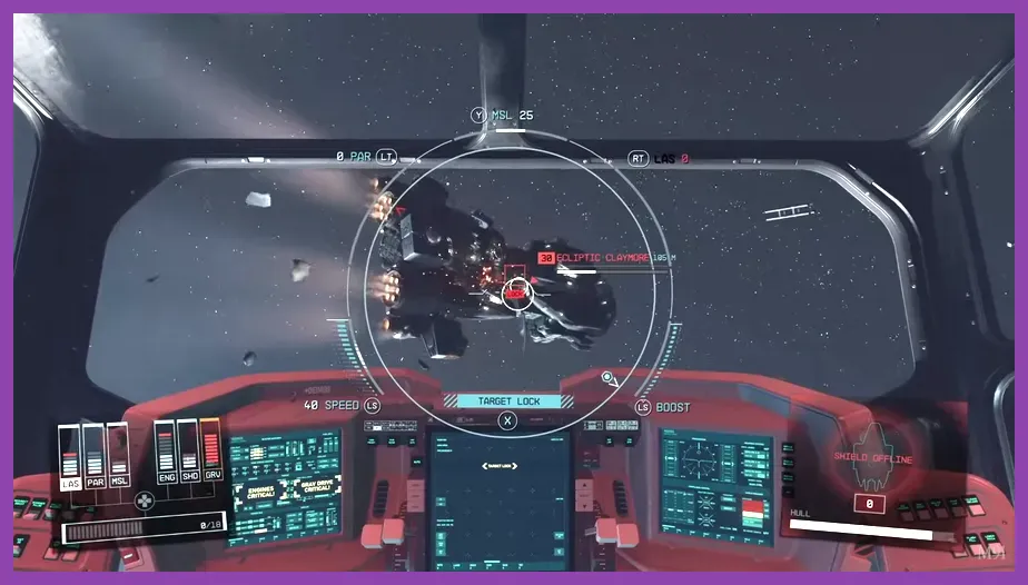Player breaching and fighting inside a hostile Ecliptic ship in Starfield
