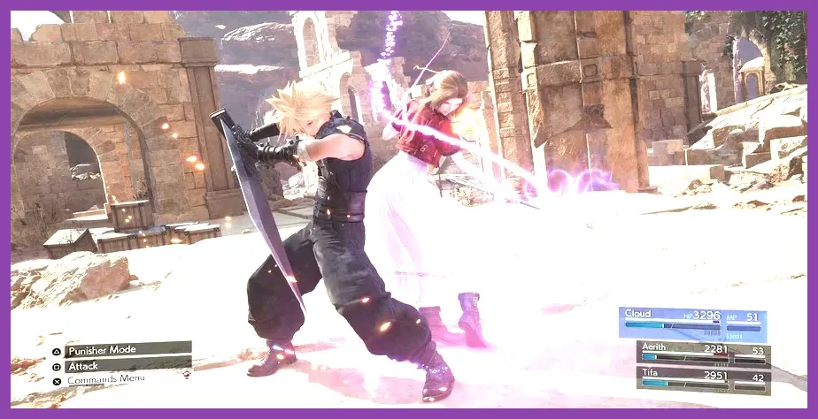 Cloud, Aerith, and Yuffie fighting a major boss in Final Fantasy VII Rebirth endgame