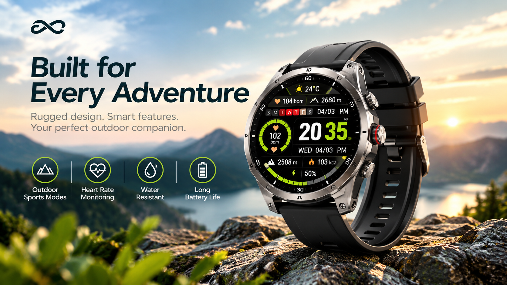 GadgetFiya FT66 Round GPS Compass Sports Smartwatch - Built for Adventure, Designed for Everyday Life