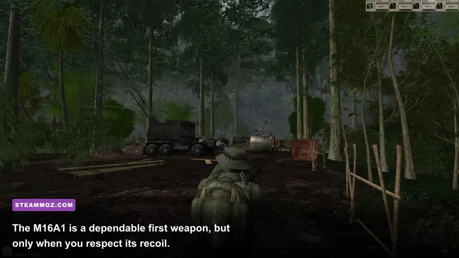 Elite Warriors Vietnam M16A1 rifle loadout during a combat mission