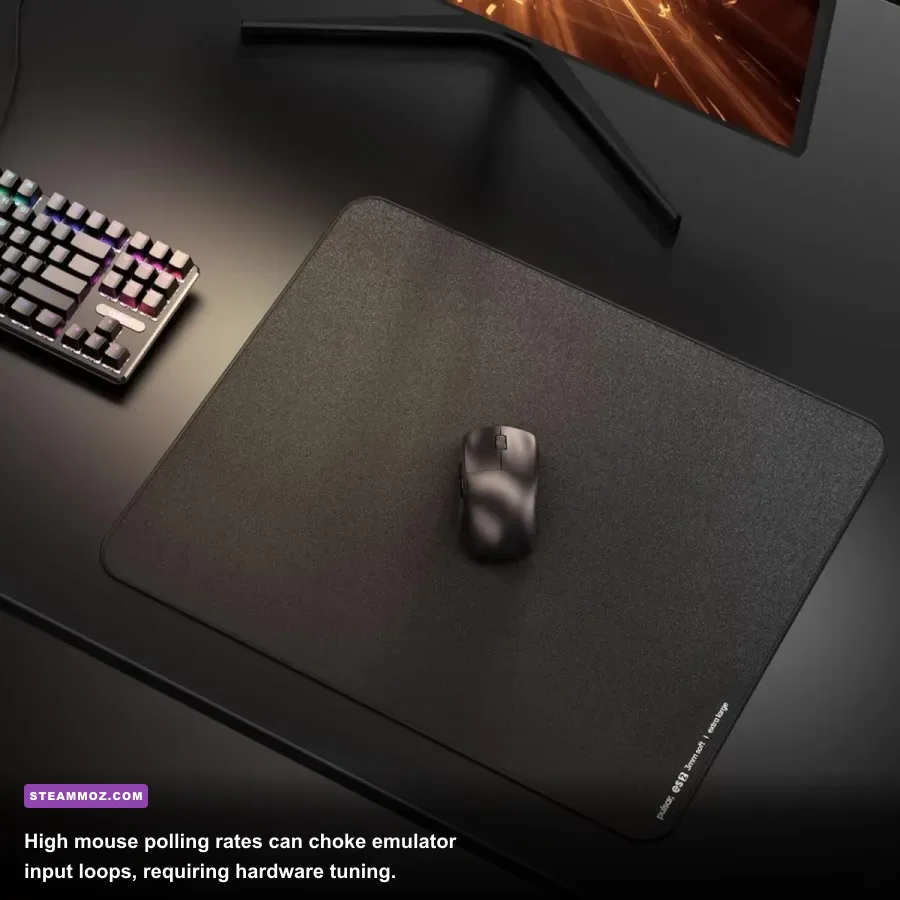 High performance gaming mouse on desk tuned for competitive shooting games