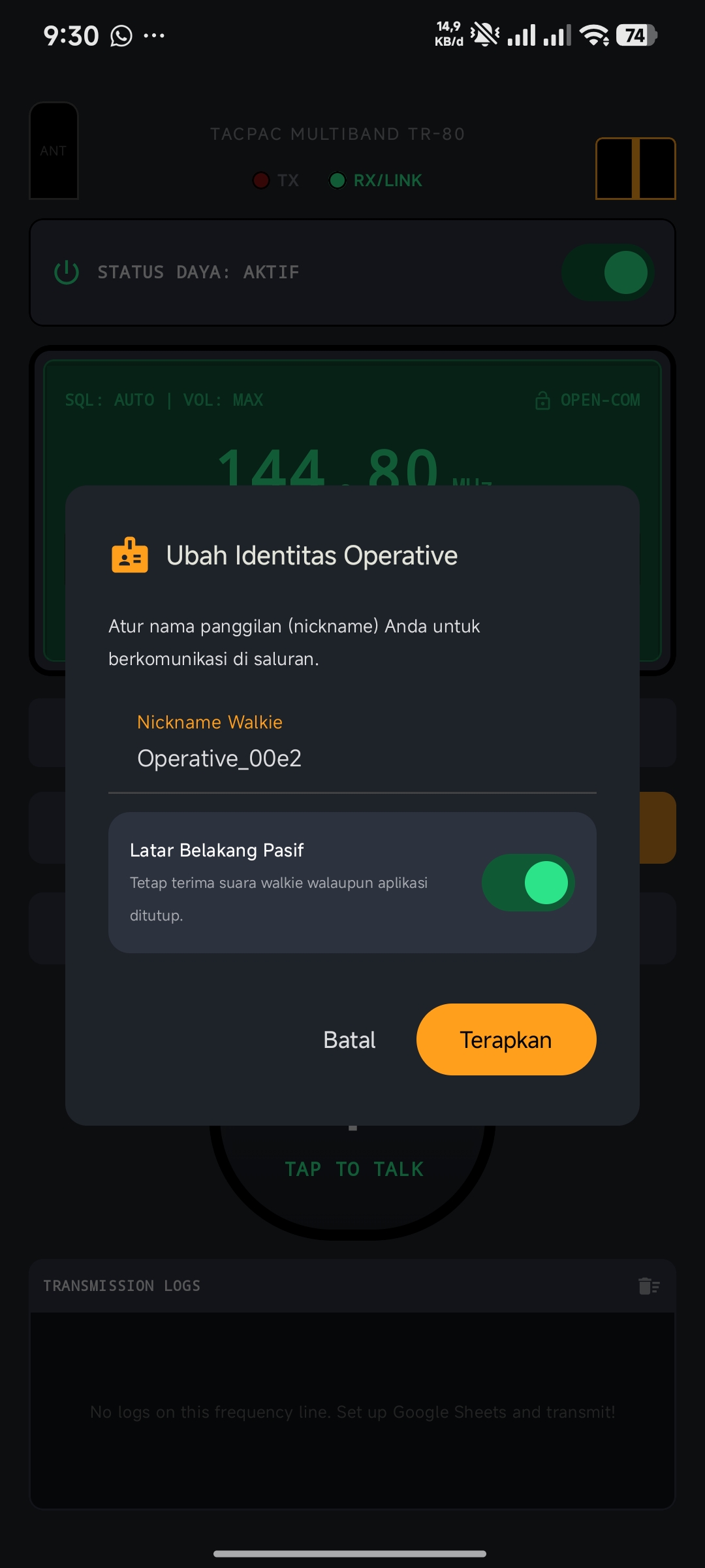WALKIE TALKIE SS EDISI Screenshot