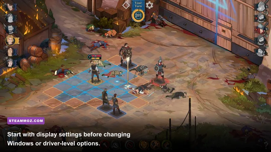 Ash of Gods Redemption PC graphics settings and fullscreen options