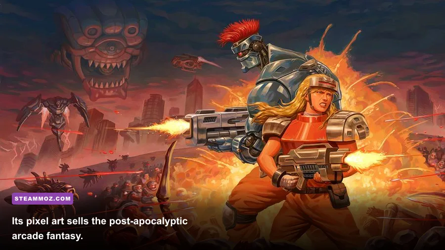 Detailed 16-bit-inspired pixel art from Blazing Chrome
