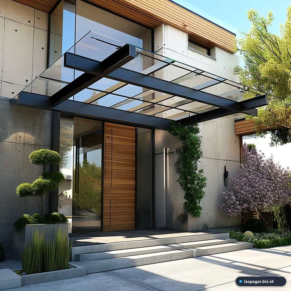 kanopi teras rumah alderon solarflat kaca tempered modern