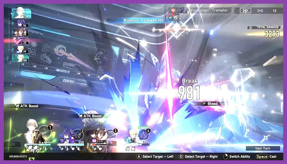 Honkai Star Rail Trailblazer Destruction path skill animation